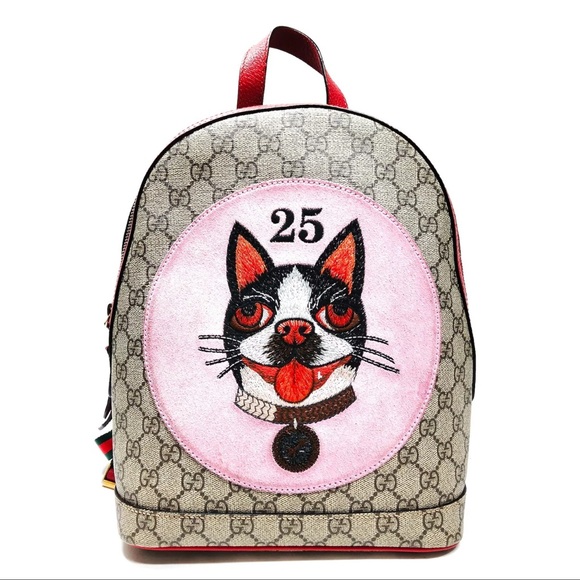 Gucci Backpack with Dog Motif - Pink and Red - Picture 8 of 10